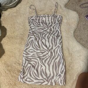 Purple zebra print dress
